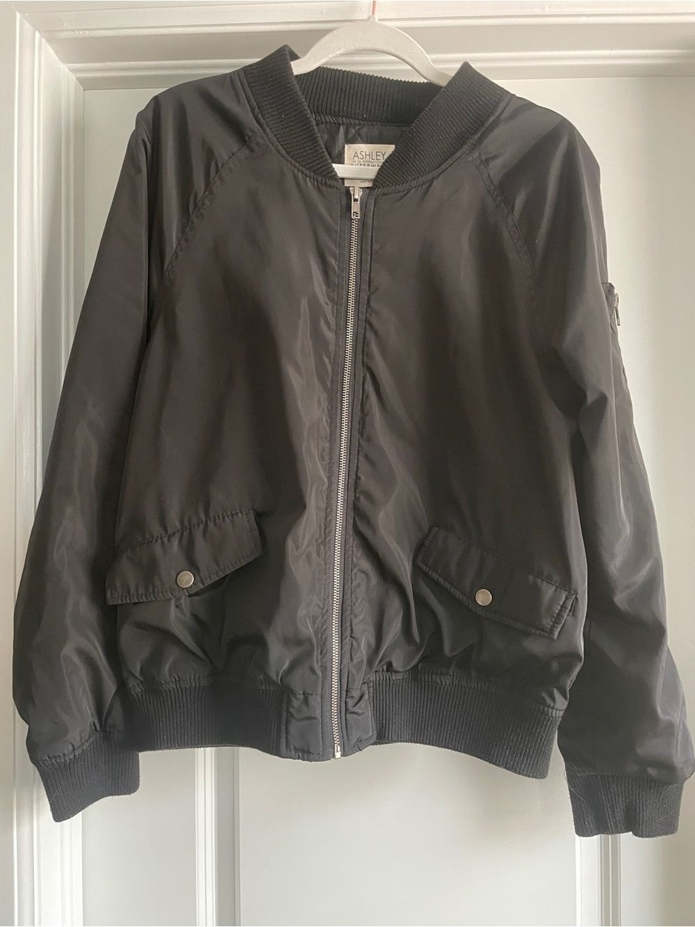 Ashley By 26 International Black Quilted Black Zip Jacket Men’s Size Large